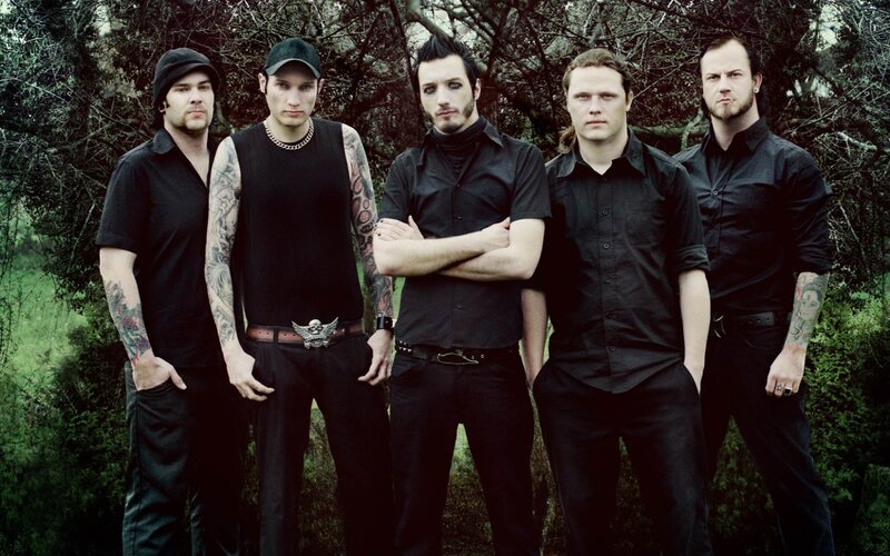 Five Men in Black Clothing — Serious, Photograph, Trees