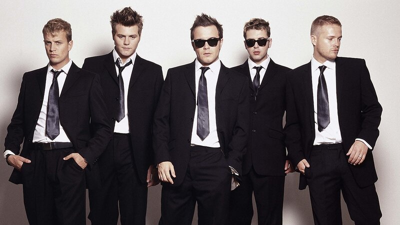 five men in black suits