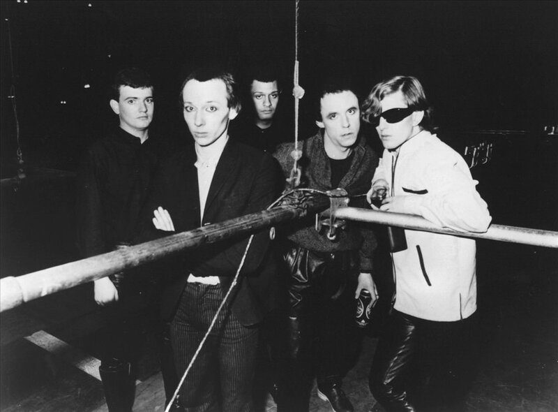 Five Men in Dark Clothing — Black, Serious, Night