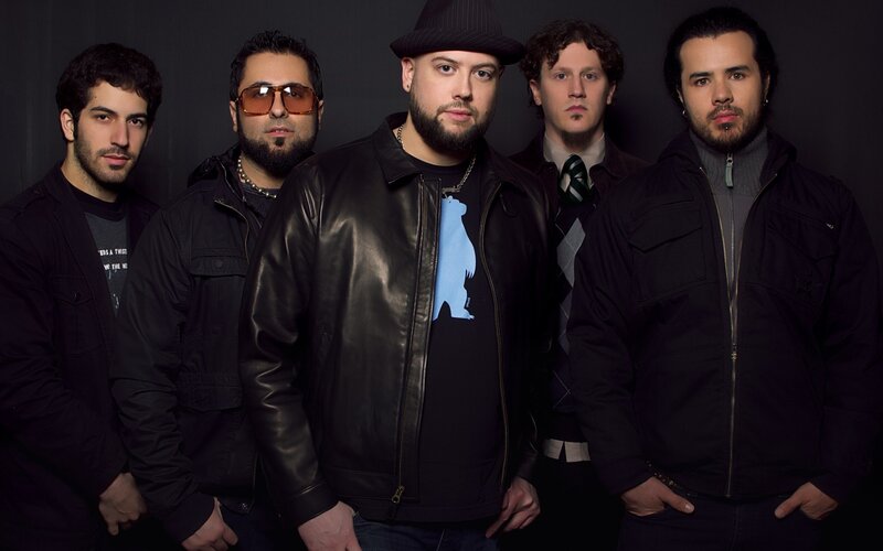 Five Men in Dark Clothing — Black, Serious, Photograph, Sunglasses