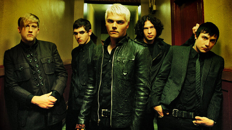 Five Men in Dark Clothing — Black, Serious