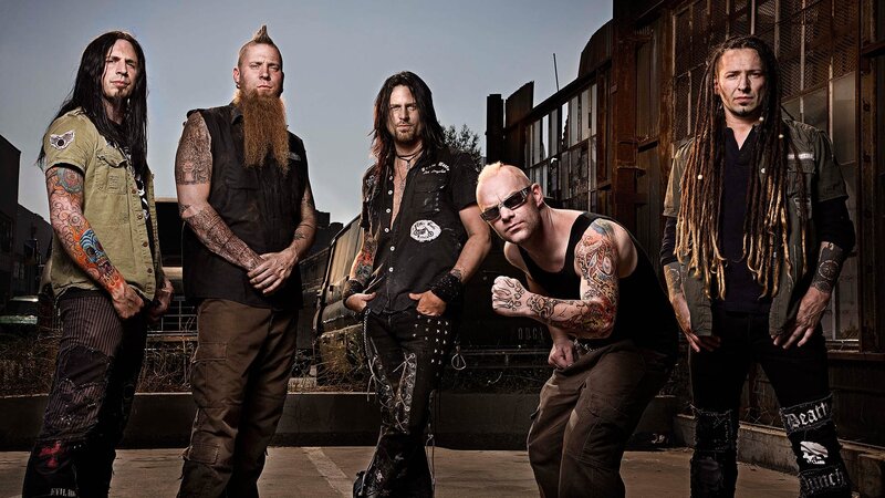 Five Men in Rock Band Attire — Black