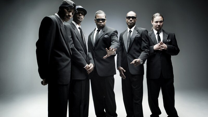 Five Men in Suits — Black, Serious, Photograph