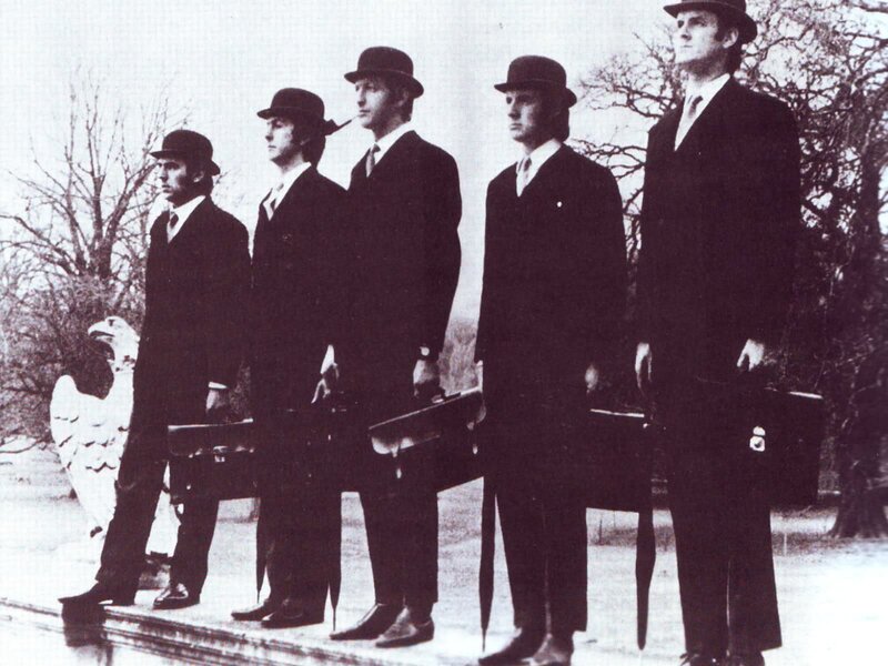 Five Men in Suits — Black, Serious, Winter
