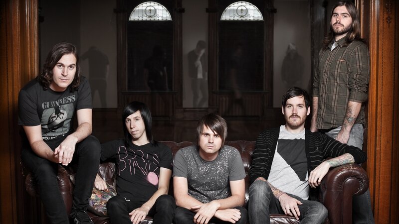 Five Men on a Couch — Brown, Serious