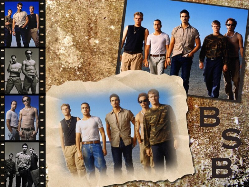 Five Men on Beach — Blue