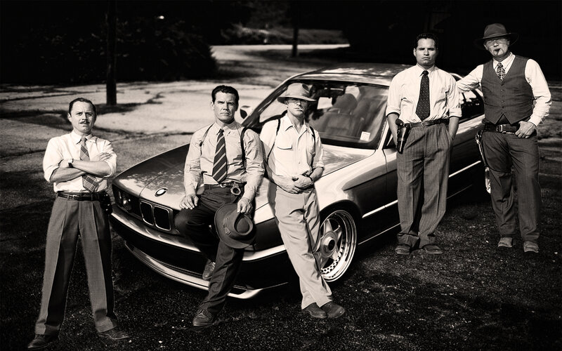 Five Men with Car
