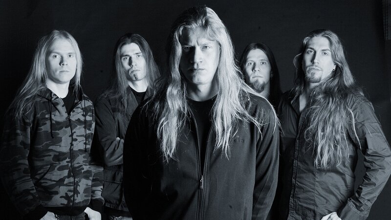 Five Men with Long Hair — Black, Serious