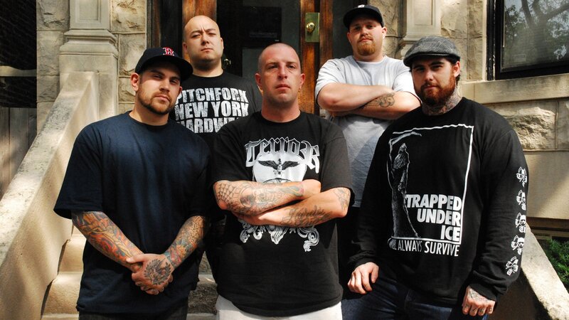 Five Men with Tattoos — Black, Serious, Afternoon