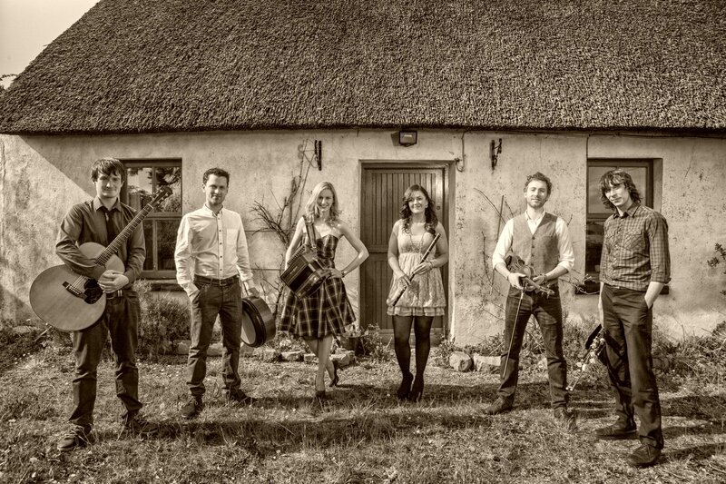 Five Musicians with Instruments — Sepia