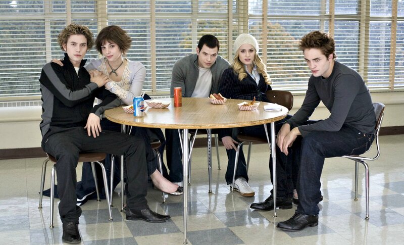 Five People at a Table — Gray