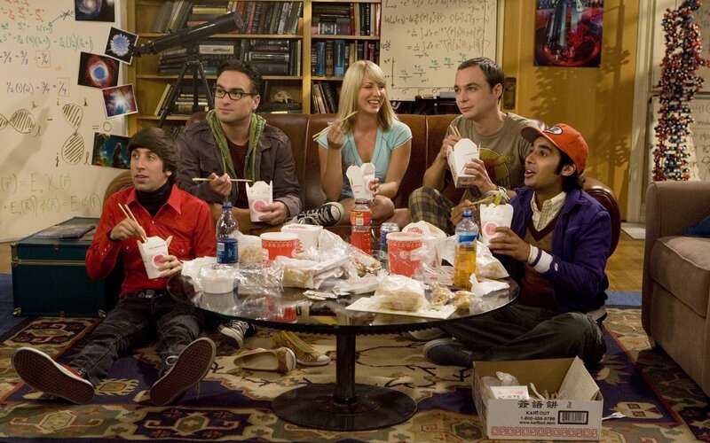 Five People Eating Takeout