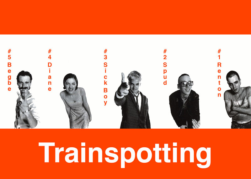 Five People in Black and White — Orange