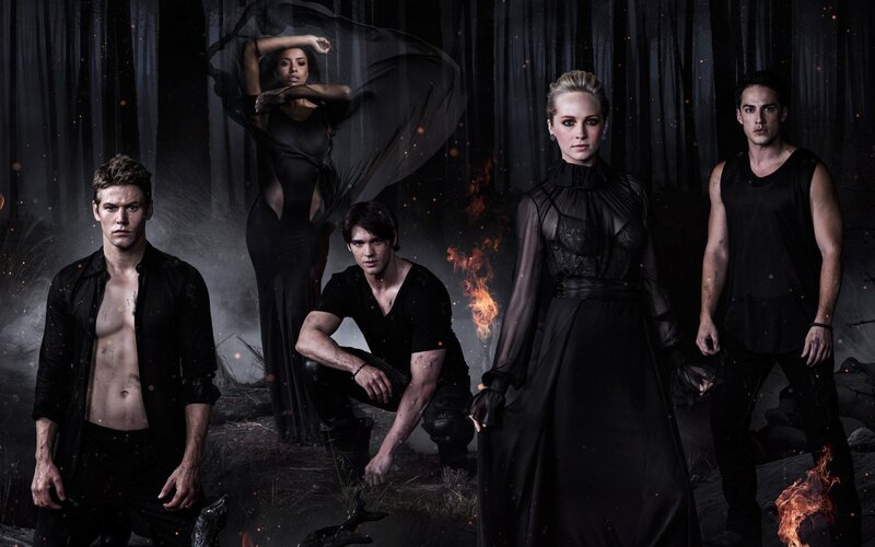 Five People in Black Clothing — Dramatic