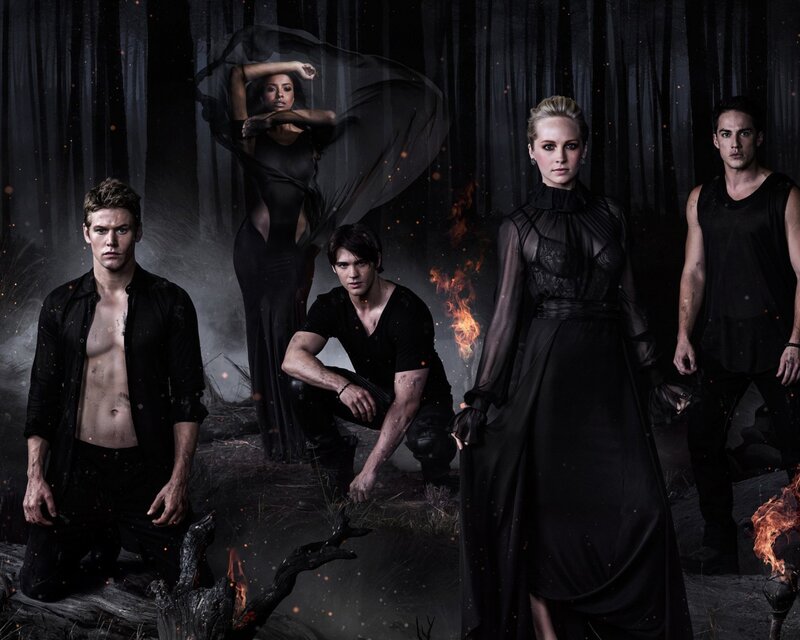 Five People in Dark Clothing — Black, Dramatic, Night