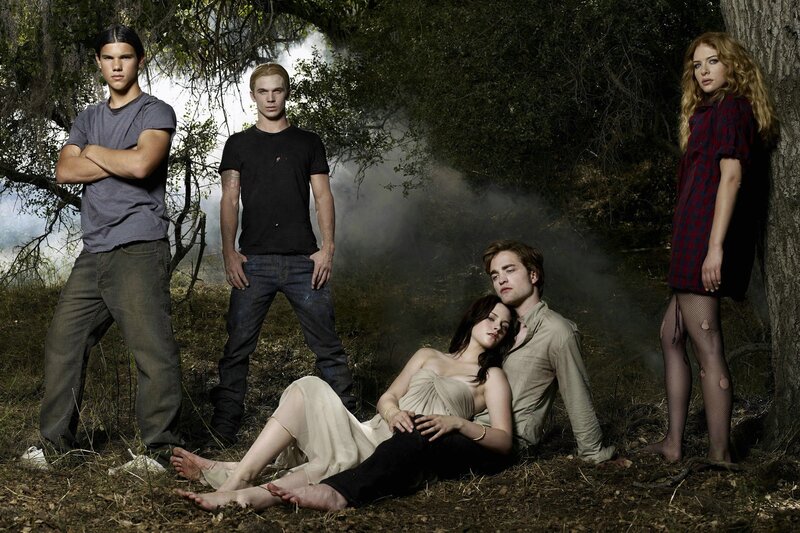 Five People in Forest — Green, Dramatic