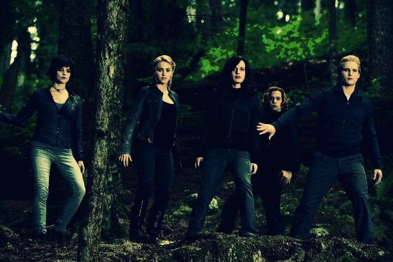 Five People in Forest — Green