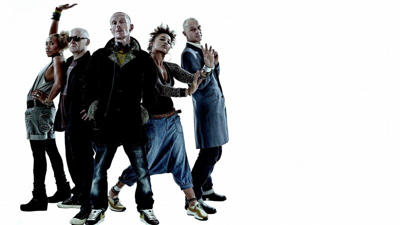 Five People Posing — Black