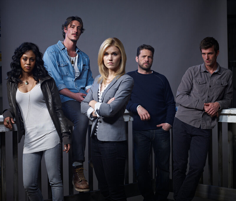 Five People Standing — Gray