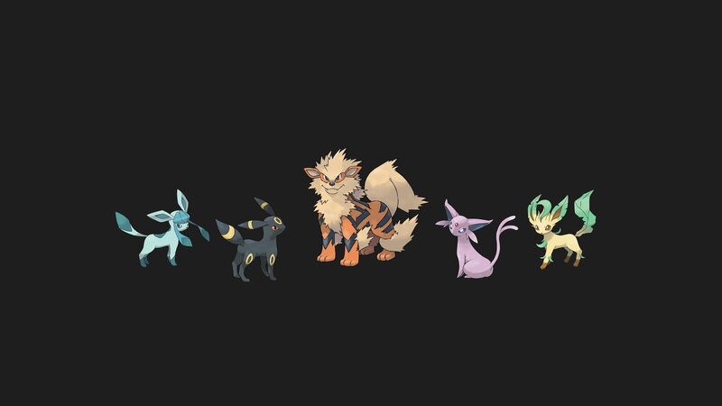 Five Pokémon Characters — Black, Neutral