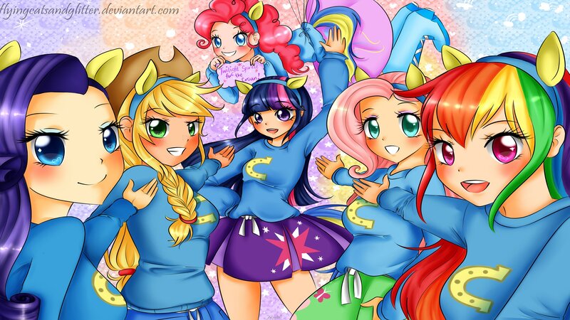 Five Ponies in Blue Sweaters