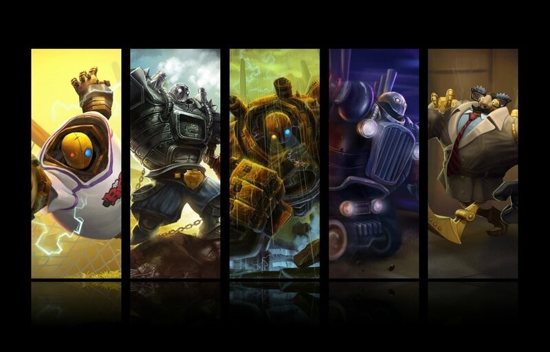 Five robot champions in action