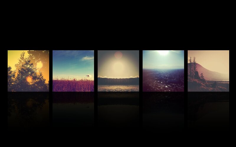 five scenic landscape panels