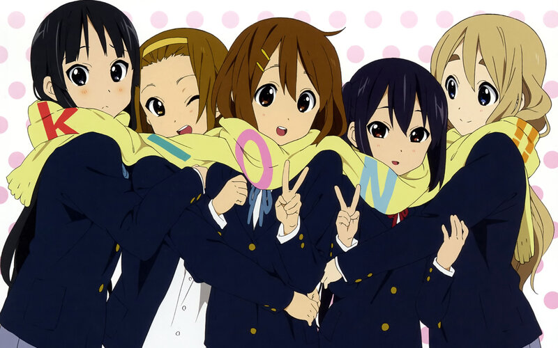 Five Schoolgirls Hugging — Blue
