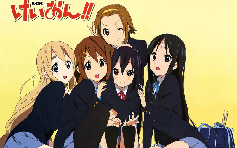 Five Schoolgirls Hugging — Yellow