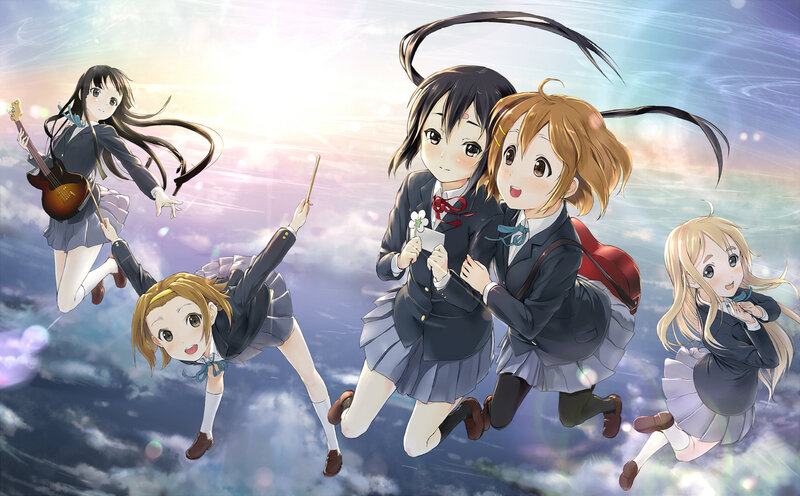 Five Schoolgirls in Uniform — Blue, Joyful