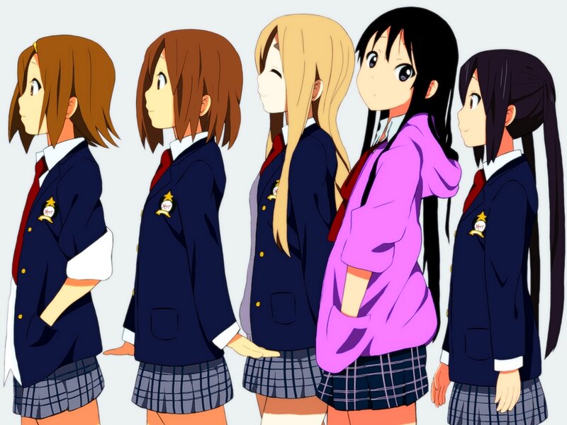 Five Schoolgirls in Uniform — Blue, Neutral