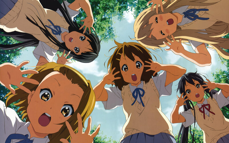 Five Schoolgirls in Uniform — Blue, Playful, Afternoon