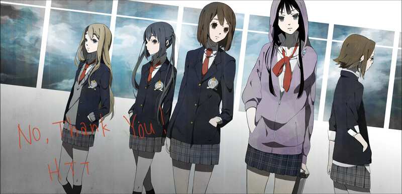 Five Schoolgirls in Uniform — Blue
