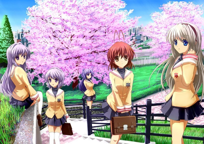 Five Schoolgirls in Uniform — Pink