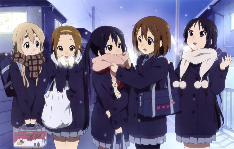 Five Schoolgirls in Winter — Blue