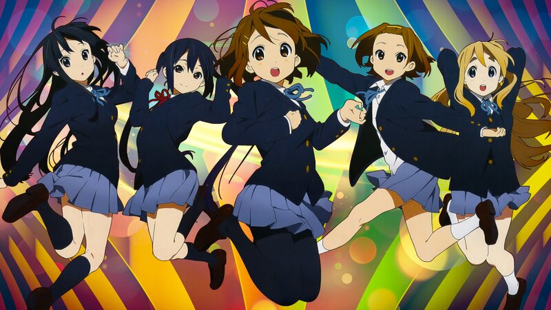 Five Schoolgirls Jumping