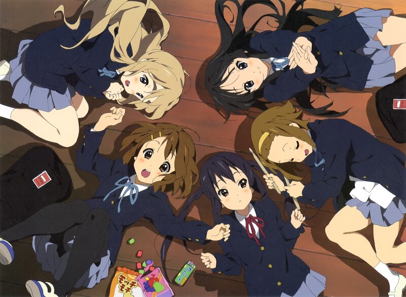 Five Schoolgirls on Floor