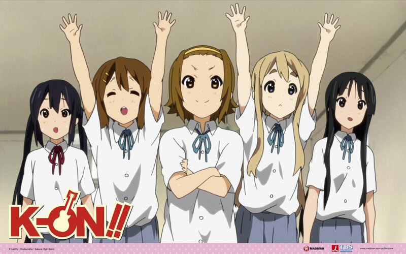 Five Schoolgirls Raising Hands