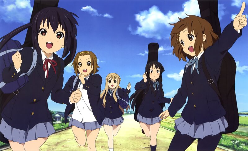 Five Schoolgirls Running — Blue