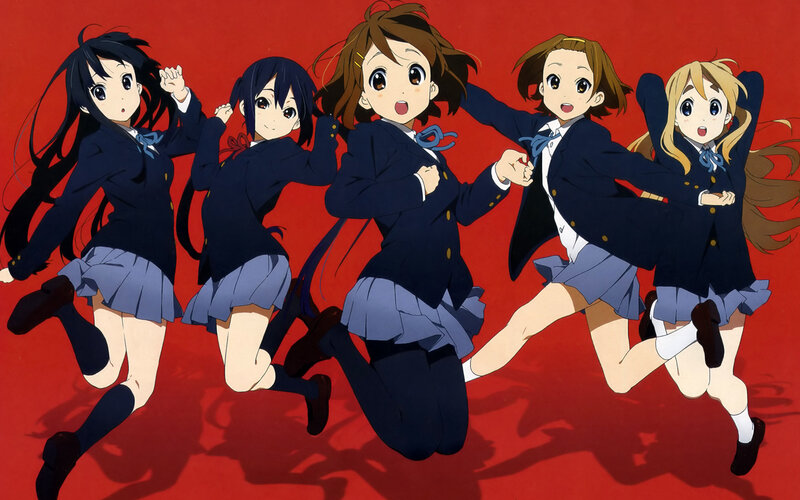 Five Schoolgirls Running