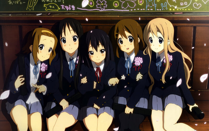 Five Schoolgirls Sitting — Blue