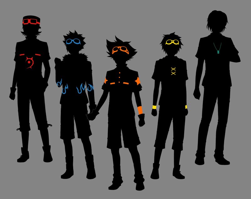 Five Silhouetted Characters