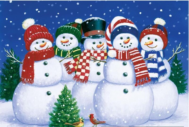 Five Snowmen in Winter