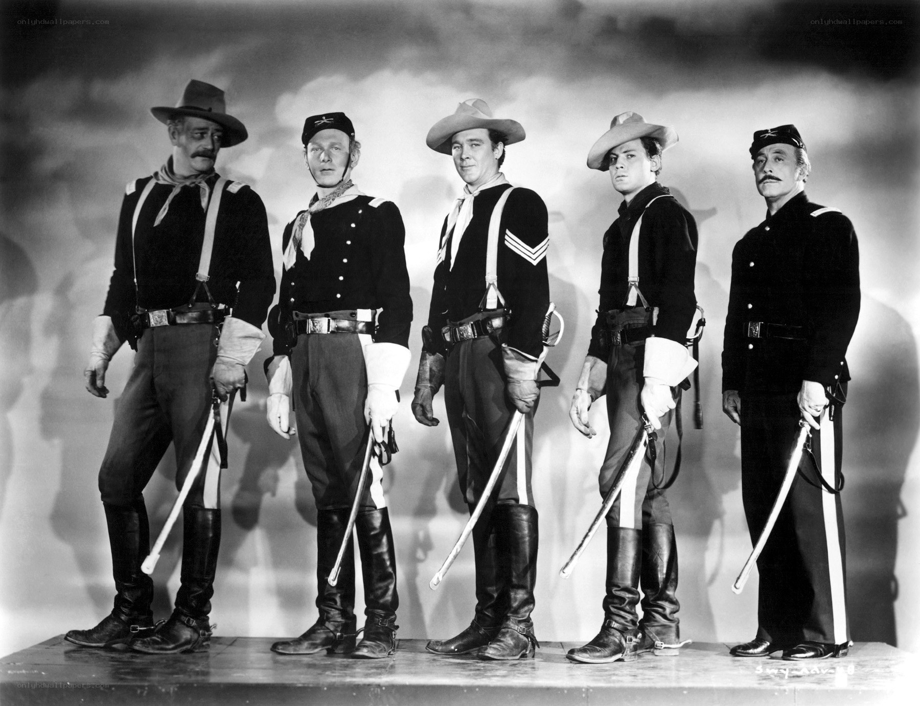 Five soldiers in uniform