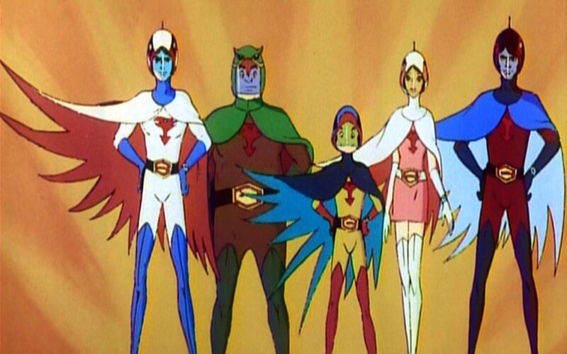 Five Superheroes Standing