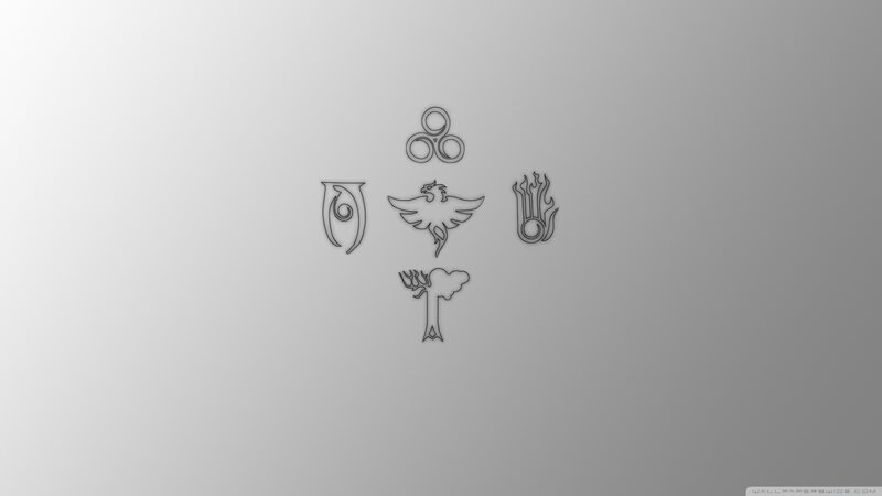 Five Symbols on Gray Background — Minimalist