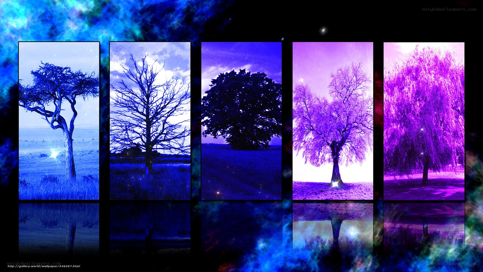 Five Trees in Color Spectrum