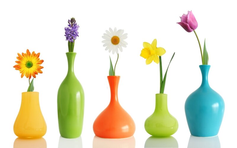 Five Vases with Flowers
