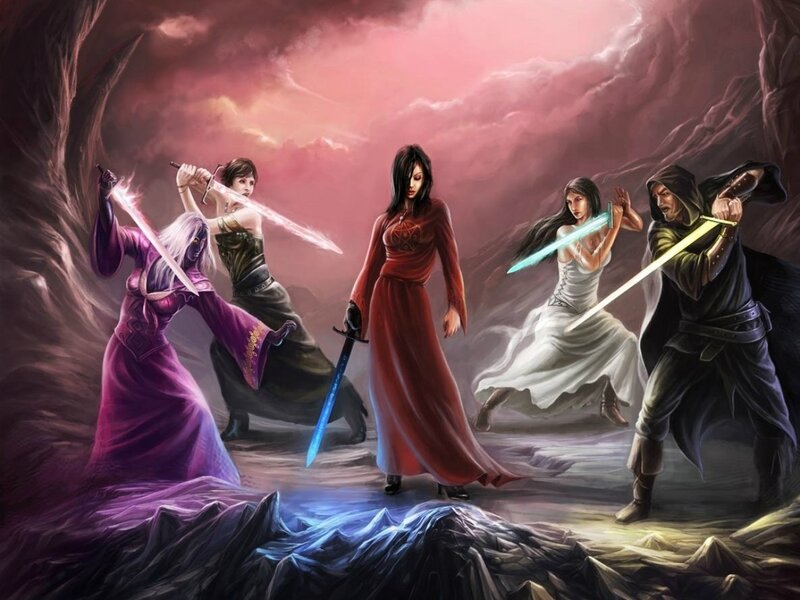 Five Warriors with Swords — Red