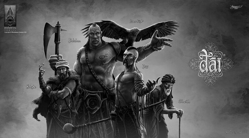 Five Warriors with Weapons